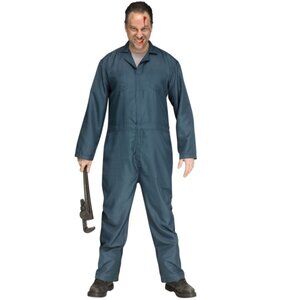 Mens Adult Fun World MANIAC MECHANIC Halloween Costume OSFM Michael Meyers NWT